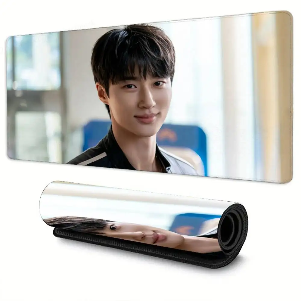 

Корейский коврик для мыши Byeon Woo-Seok, нескользящий, подходит для офисных компьютеров, ноутбуков, килимков для игрового стола для киберспорта, клавиатуры XXL