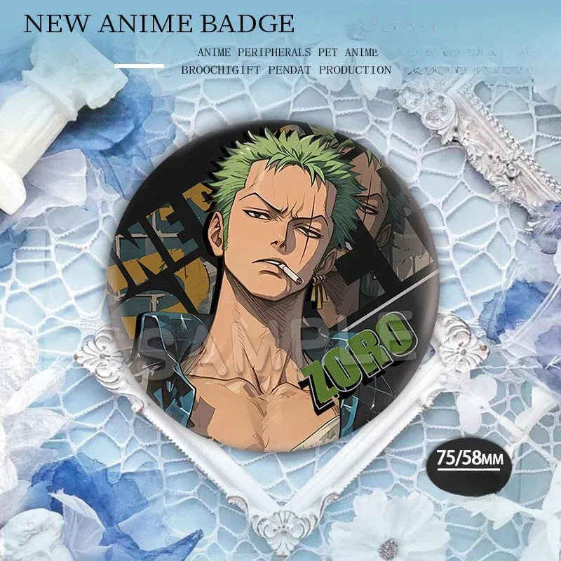 One Piece Luffy Solon Double Flash Reflex Sanduro Badge Anime Bup Brooch
