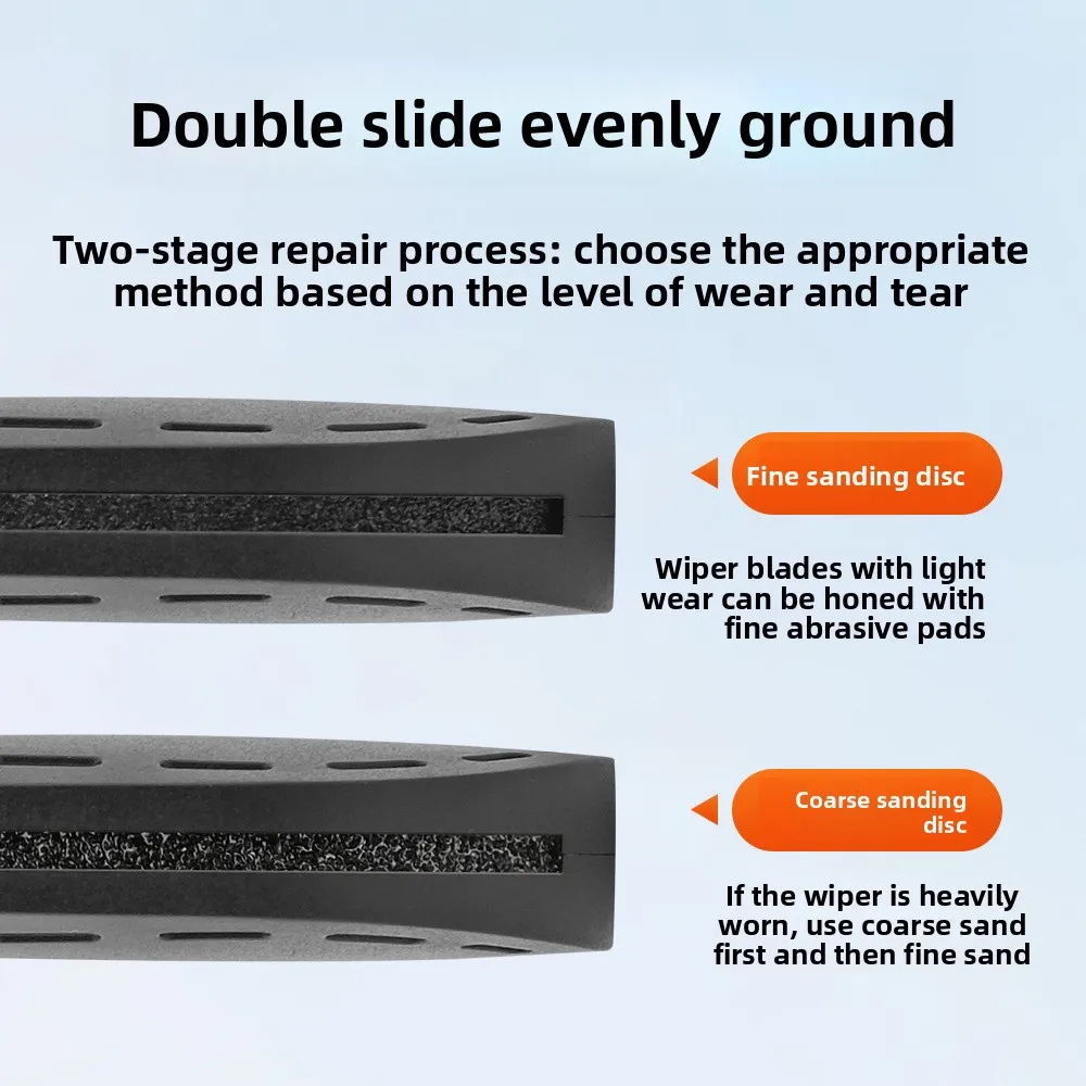 Car Wiper Blade Repair Tool Windshield Wiper Refresher with Coarse  Fine Sanding  for Most Vehicles Easy DIY Maintenance Kit view 4