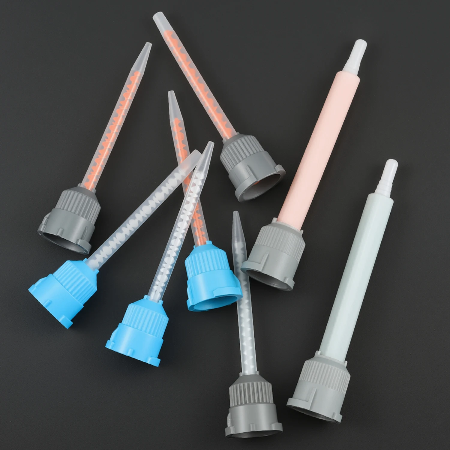 50pcs Epoxy Mixing Nozzle Adhesive Cartridges Tip Static Mixer Nozzle 1:1/2:1 4:1/10:1Mixing Ratio for Adhesive Gun Applicator