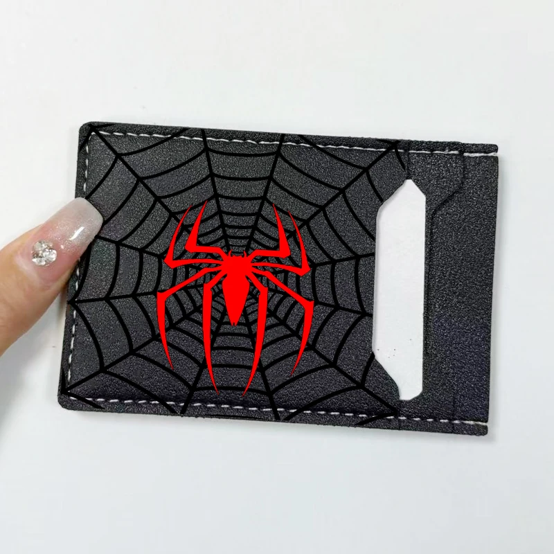 Personalized Leather ID Card Holder with an Animal Spider Design Is an Excellent Gift Choice for Travel Wallet ID Card Holders