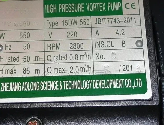 Bomba de alta presión 15DW-550, generador de vapor, caldera de calefacción eléctrica, accesorios para caldera, bomba de agua multietapa, 750W