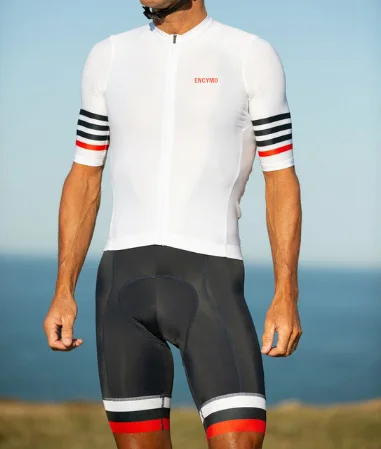 New Pro Team Lightweight Short Sleeve Cycling Jersey And Bib Shorts High Quality Gel Pad Italy Miti Leg ENCYMO