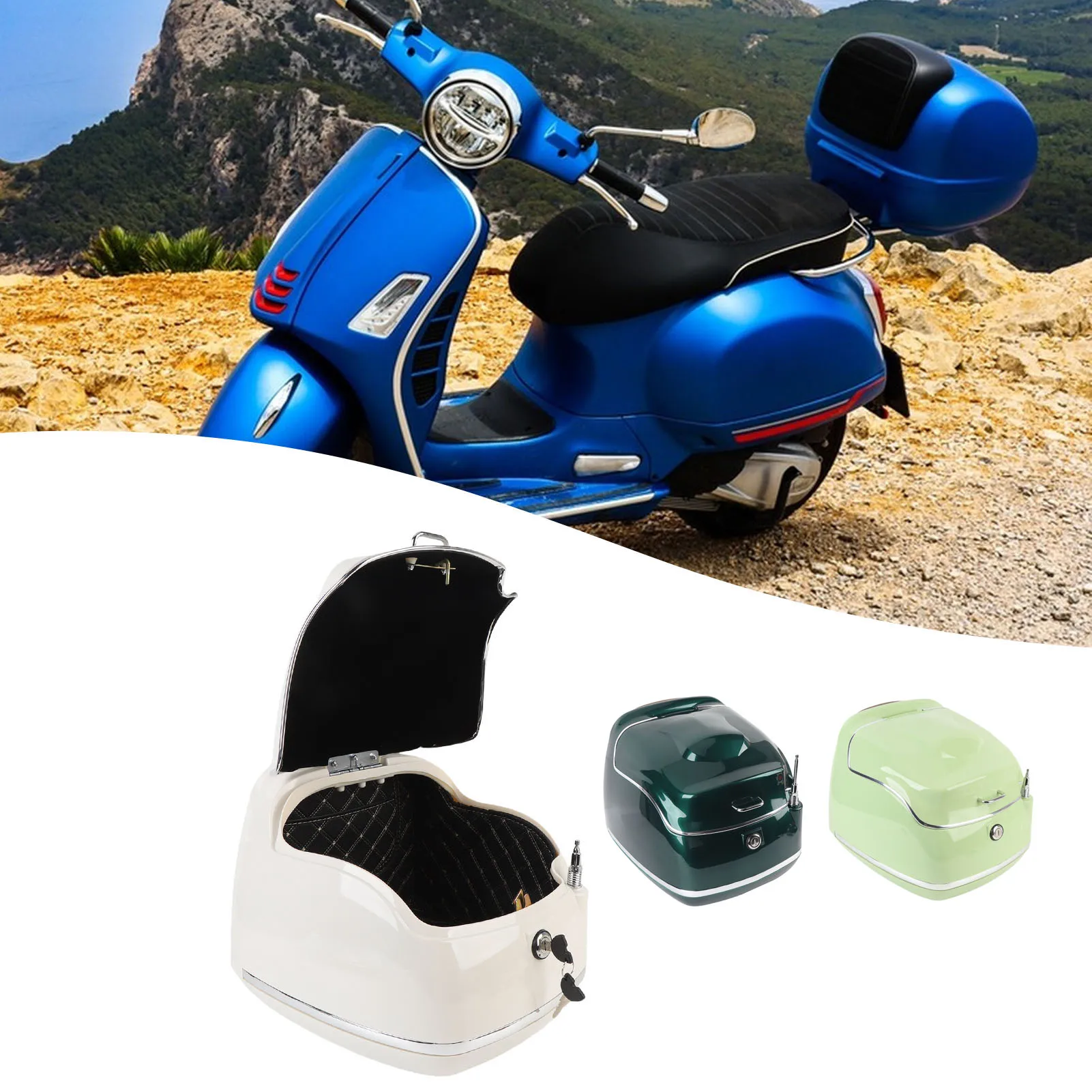 

Верхняя коробка для мотоцикла, гидроизоляционный верхний чехол для хранения багажа мотоцикла, 38 л, большая вместимость, модный с замком для ключей, перчаток для шлема