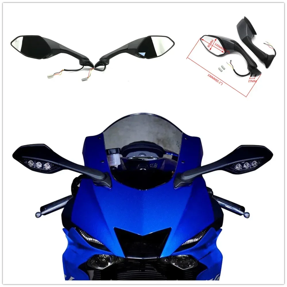 

Rear View Mirrors with LED Turn Signal for Yamaha YZF-R1 2015-2024 YZF-R6 2017-2022 Motorcycle Parts & Accessories