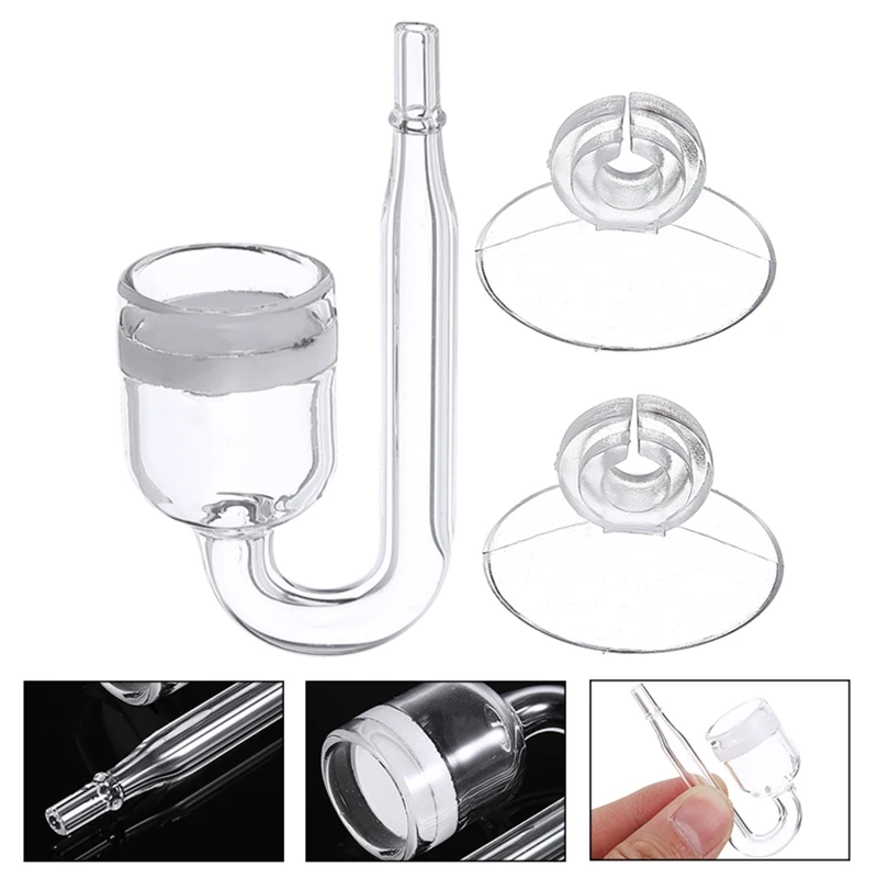 for Nano CO2 Diffuser Glass Atomizer for Aquarium Planted for Tank Create Rich CO2 Fix with Suction Cup Quiet Bubbling