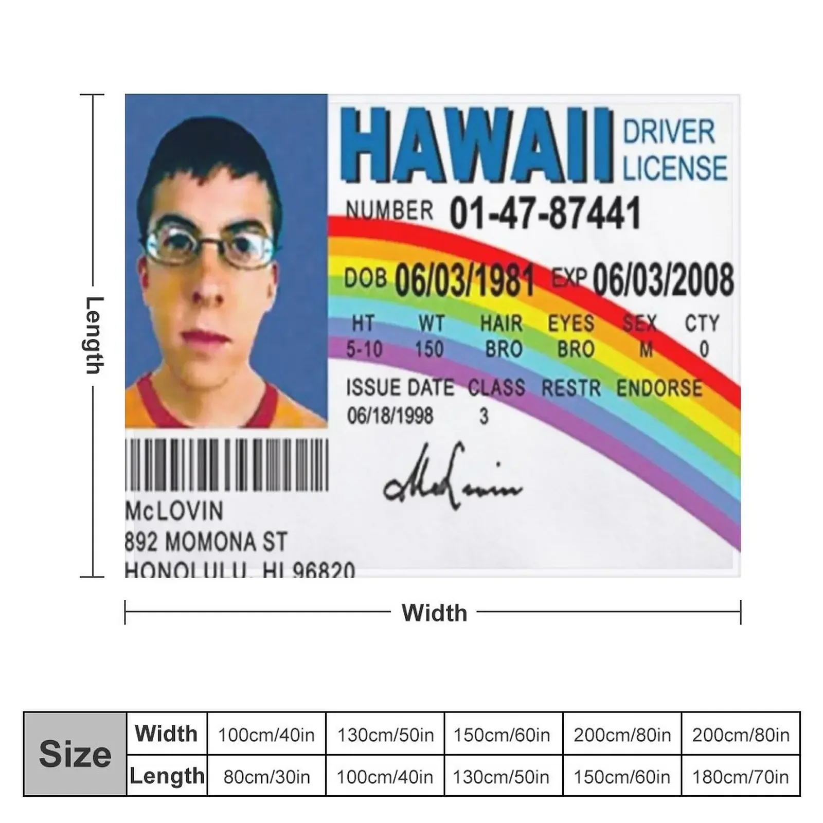 Mclovin Throw Blanket Soft Big Personalized Gift for winter Blankets