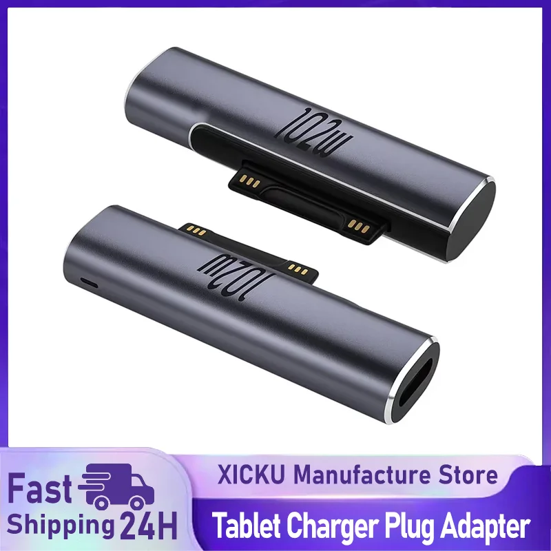 

For Microsoft Surface Pro X 8 7 6 5 4 Go Book to Type C PD Adapter Tablet Fast Charging Plug Converter Magnetic Charger Adapter