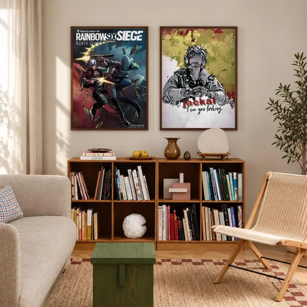 Tactical Shooter Game Tom Clancy's Rainbow Six Siege Poster Self-adhesive Waterproof Paper Sticker Art House Bar Room Wall Decor