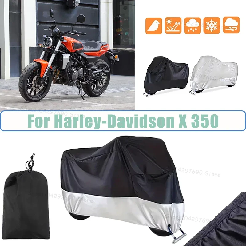 210D Oxford Motorcycle Cover Waterproof All Season UV Protection For Harley-Davidson X 350 Anti-Tear Windproof Motorbike Cover