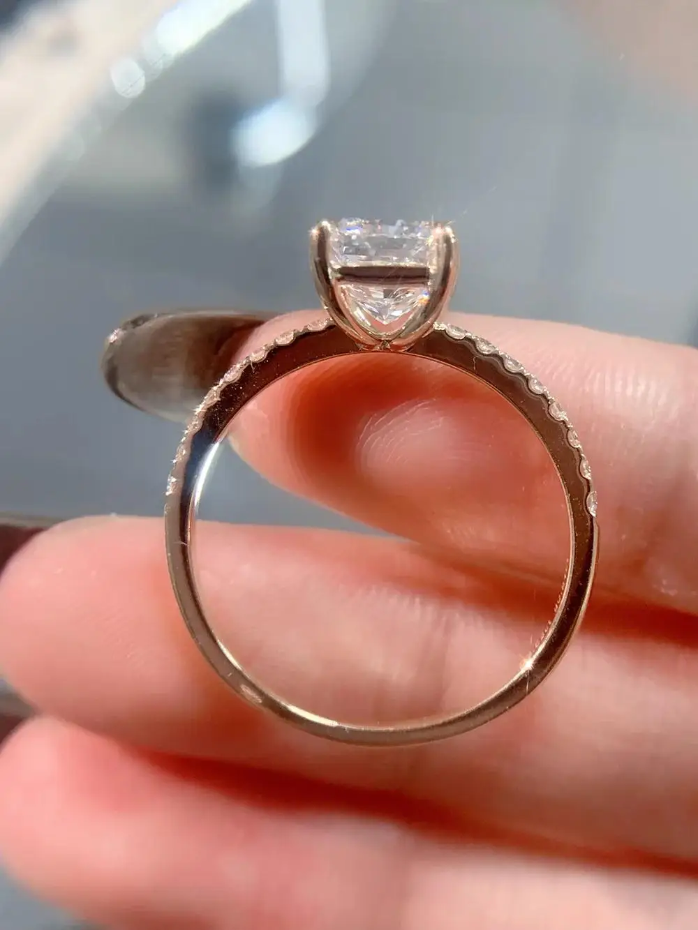 

IGI Lab Growing Diamond Ring Сияющий цвет D 1 2 3 4Ct Твердое кольцо из желтого золота 18 карат Обручальное кольцо с бриллиантом Заводское обручальное кольцо