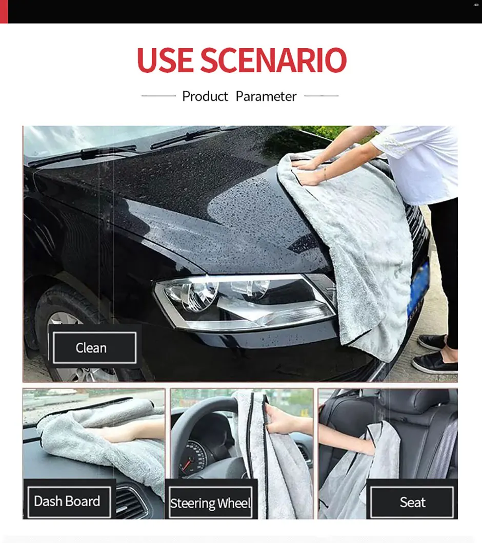 100 x 40 cm Mikrofaser-Autowaschhandtuch, schnell trocknend, automatische Reinigung, extra weiches Tuch, hohe Wasseraufnahme für Autowaschzubehör – Detail 4