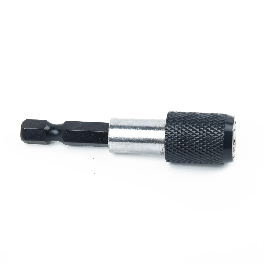 Hex Shank Quick Release Drill Screw Screwdriver Bit Holder 1/4\" 60mm Knurled Extension And Conversion Chuck Power Tools Access
