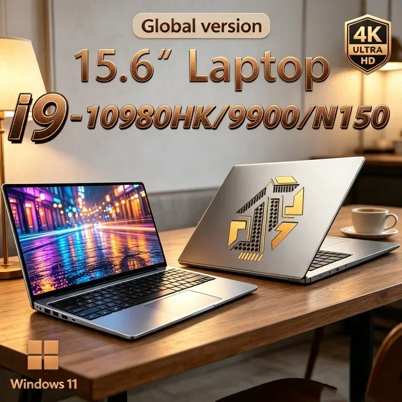 15.6" Intel Core I9 10980HK/I9-9900/N150 Windows 11 Vast Laptop Computer 32GB RAM 1TB 2TB SSD Portable Notebook PC Office