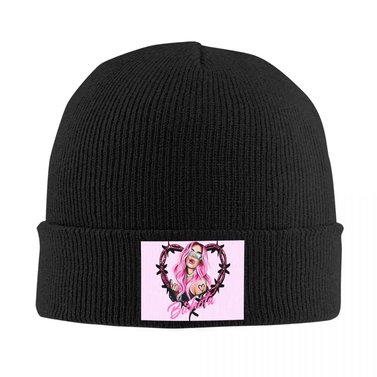 Karol G Heart Bichota Pink Knitted Hat Beanies Autumn Winter Hat Warm Casual Caps Men Women