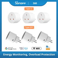 1-5PCS SONOFF S60 EU/UK Plug 13A 16A TPF/TPG wifi Smart Socket Overload Protection  Timer Scene Remote Control via eWeLink Alexa