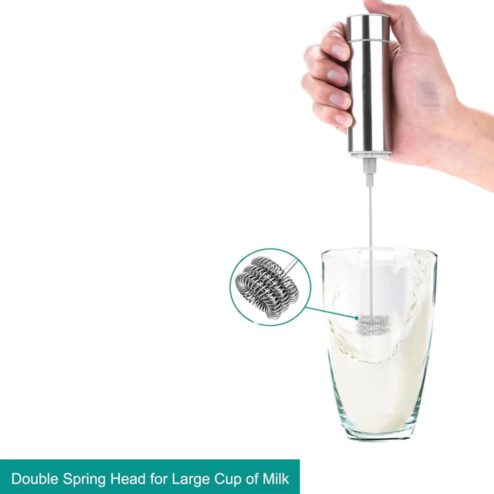 

Electric Milk Frother Stainless Steel 3 Layer Spring Wire Handheld Foamer For Coffee Portable Mixer No Noise Motor Kitchen