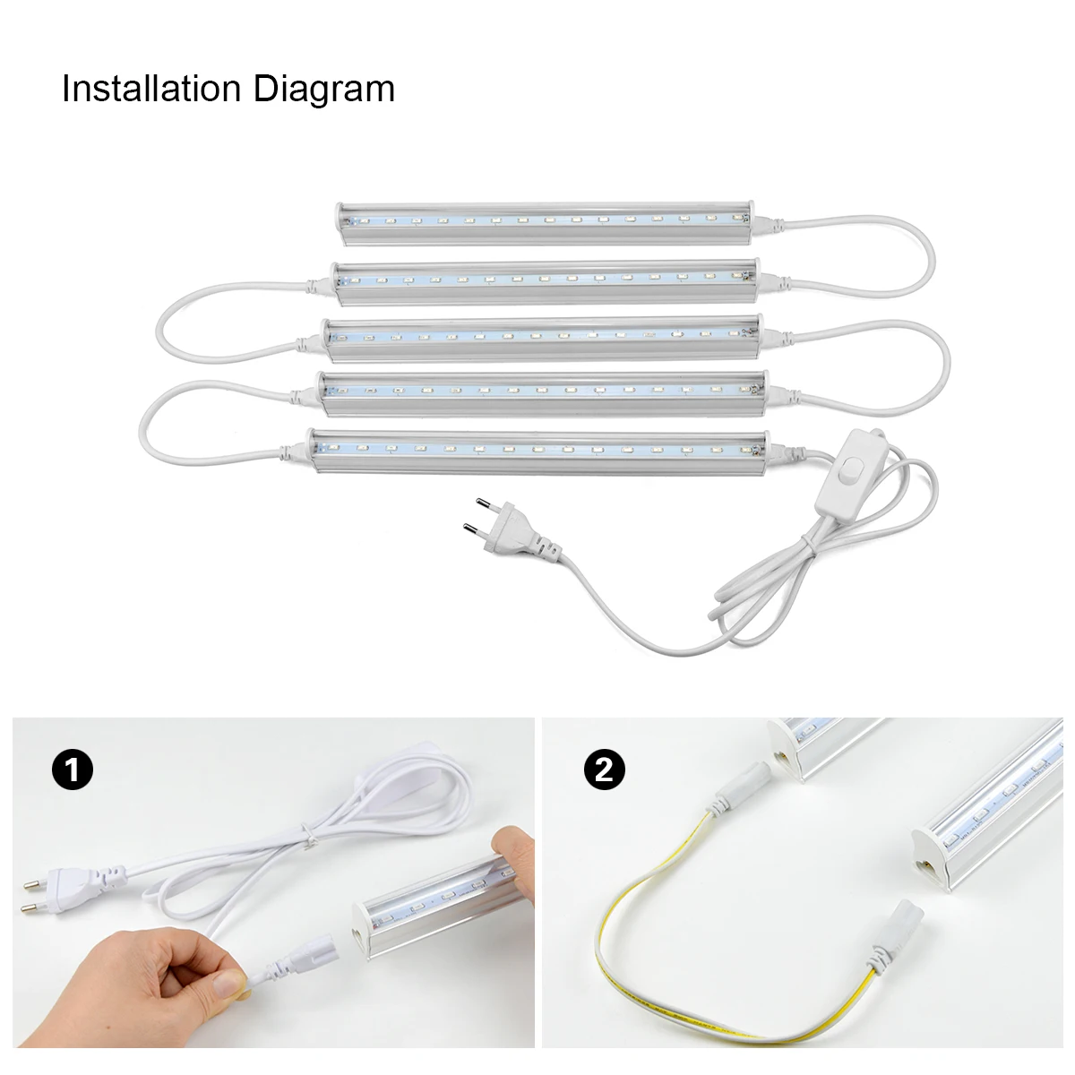 1-5Pcs T5 LED Plant Growth Lamp Bar 110V 220V 30CM Full Spectrum Hydroponic Vegetable Grow Light for Greenhouse Cultivation