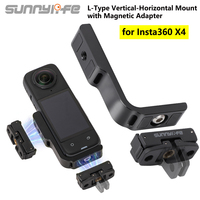Sunnylife Magnetic Bracket Adapter For Insta360 X4 L-shaped Horizontal Vertical Aluminum Alloy Quick Release Mount Adapter Stand