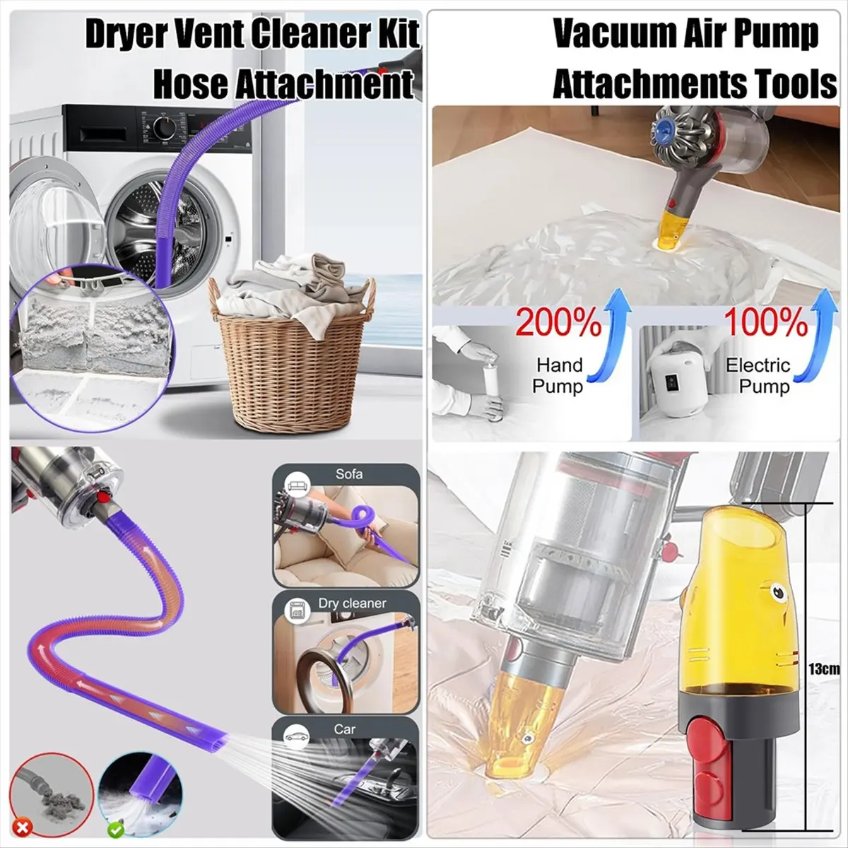 ◇●▲♦T2000C-Accessory Kit Compatible for V7 V8 V10 V11 V15 - Extendable Flexible Hose & Multi-Purpose Nozzle Brushes