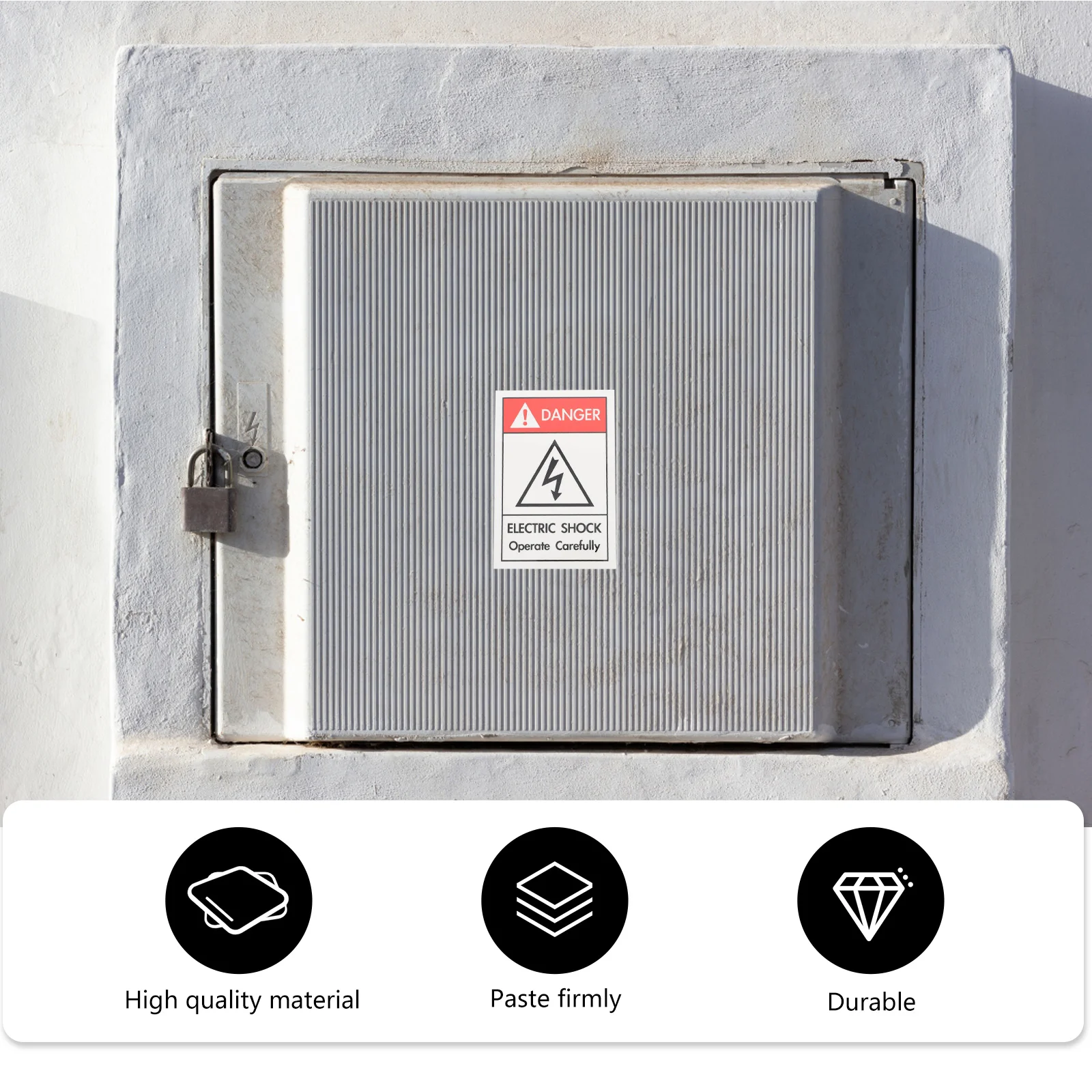 Equipment Electric Shocks Sign Sticker Electric Shocks Caution Label Sticker Electric shock warning hazard warning