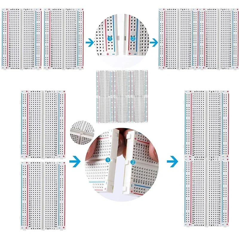 400 830 750 Tie Points PCB Breadboard Power Board Mini Test Protoboard For DIY Bus Test Circuit Board 65 Jumper Wires