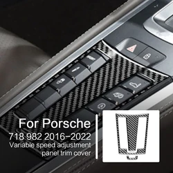 For Porsche 718 982 16-22 Carbon Fiber Variable Speed Adjustment Panel Trim Cover Car Interiors Accessories Decoration Sticker