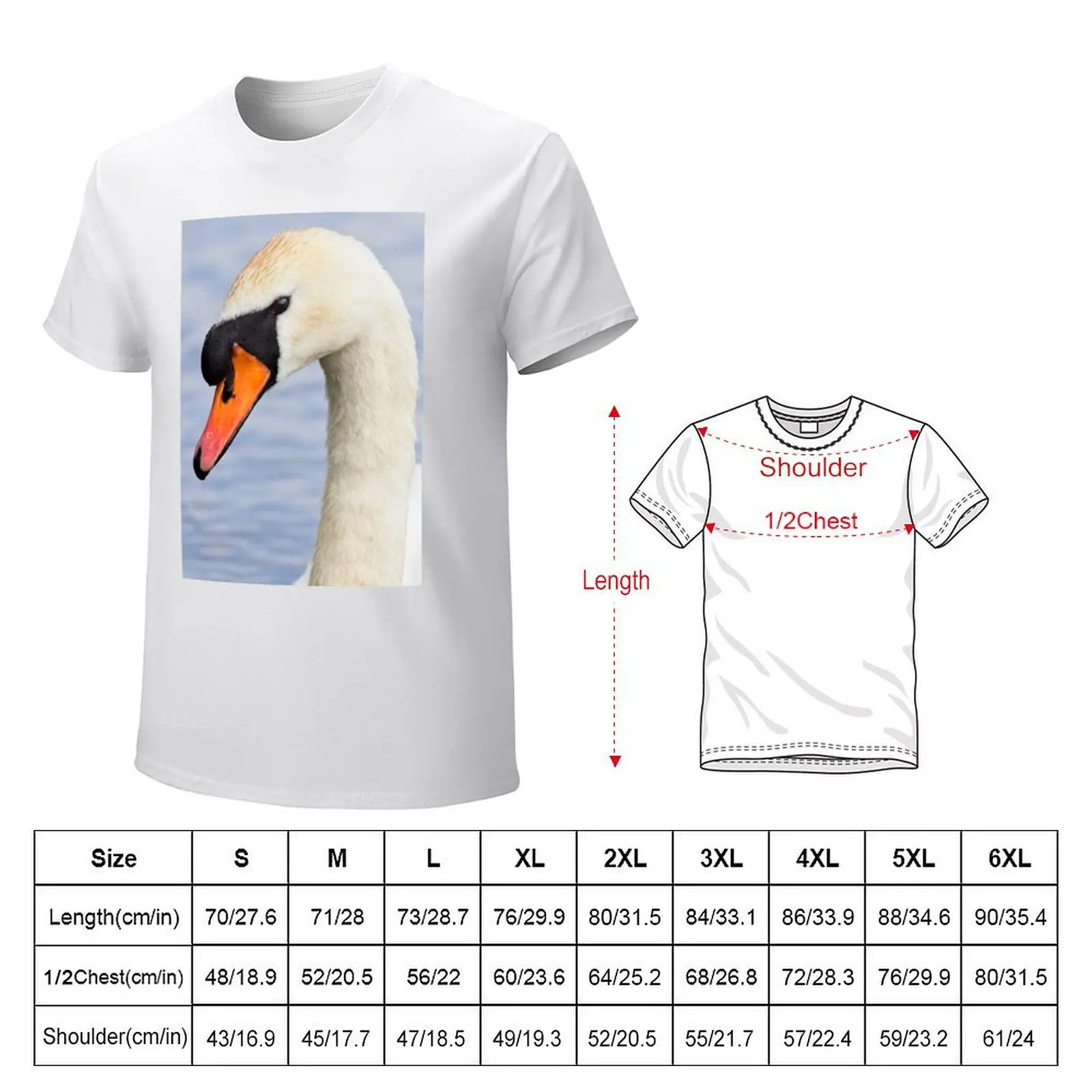 Mute Swan, Cygnus olor, Portrait T-Shirt boys animal print sweat t shirt for men