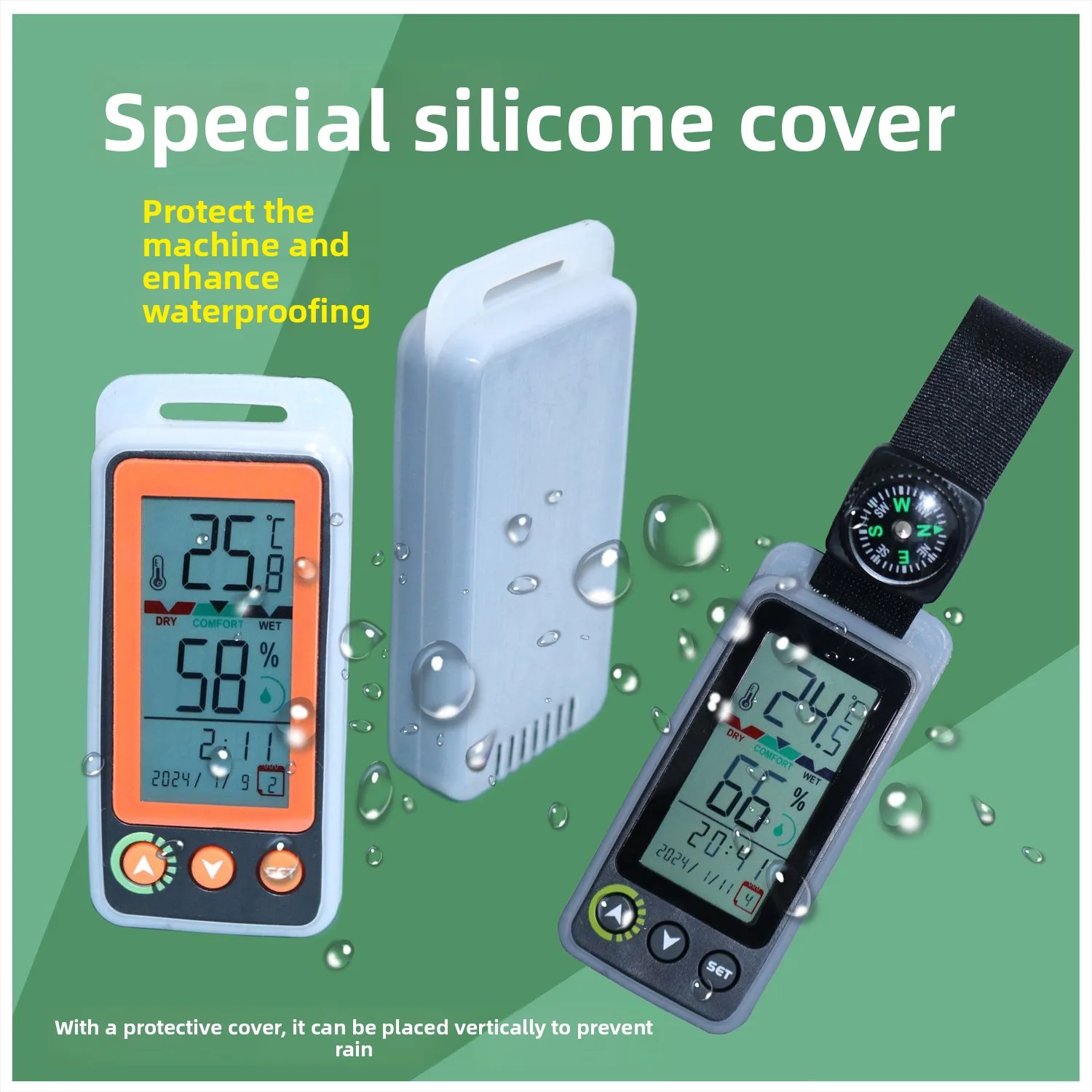 Termometer Multifungsi Termometer Luar Ruangan Presisi Tinggi Termometer Gantung Portabel