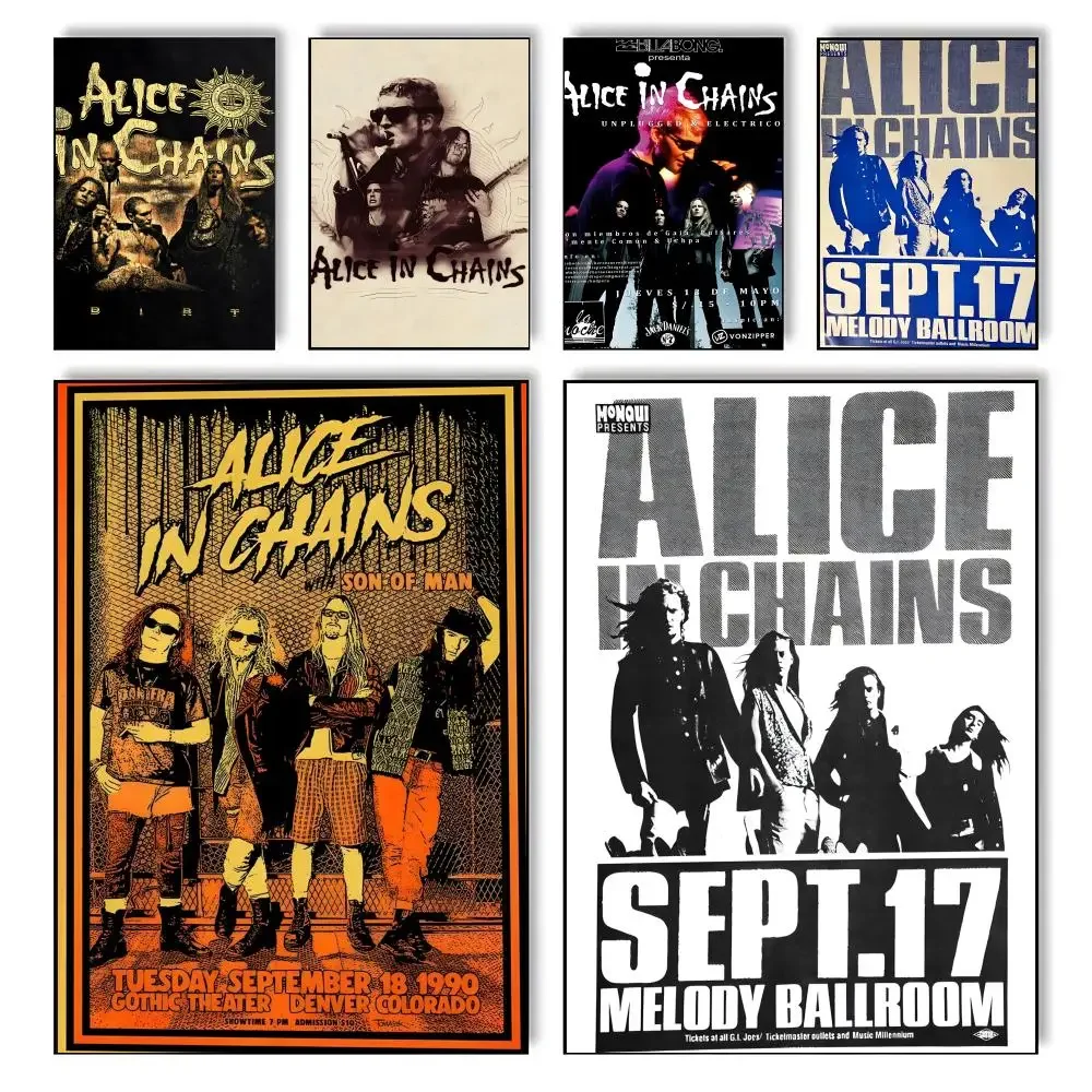 Retro Band A-Alice In Chains Classic Poster High-definition posters, wall art for living room and home decor. Modern home