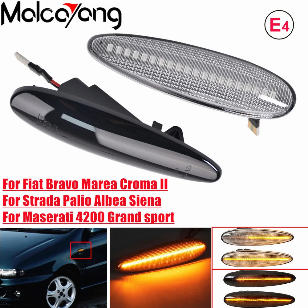 New Car Dynamic LED Side Marker Blinker Turn Signal Lamp Indicator Light Amber For Fiat Albea Palio Broavo Brava Marea Strada