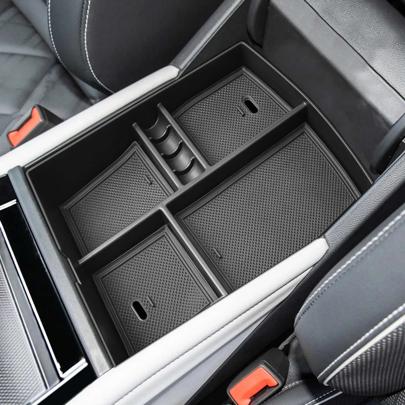 For Volkswagen Atlas/Cross Sport 2024 Center Console Organizer Tray Armrest Storage Box Car Center Console Storage Accessories