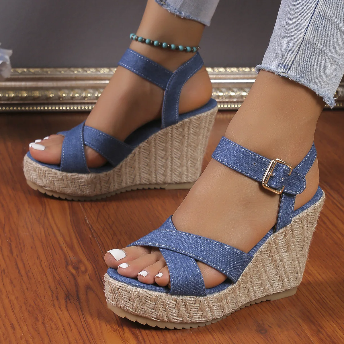 Zapatillas Mujer Verano Espadrilles Wedges Woman Sandals Summer New in Ladies Comfort Casual Shoes Party Sandals Footwear