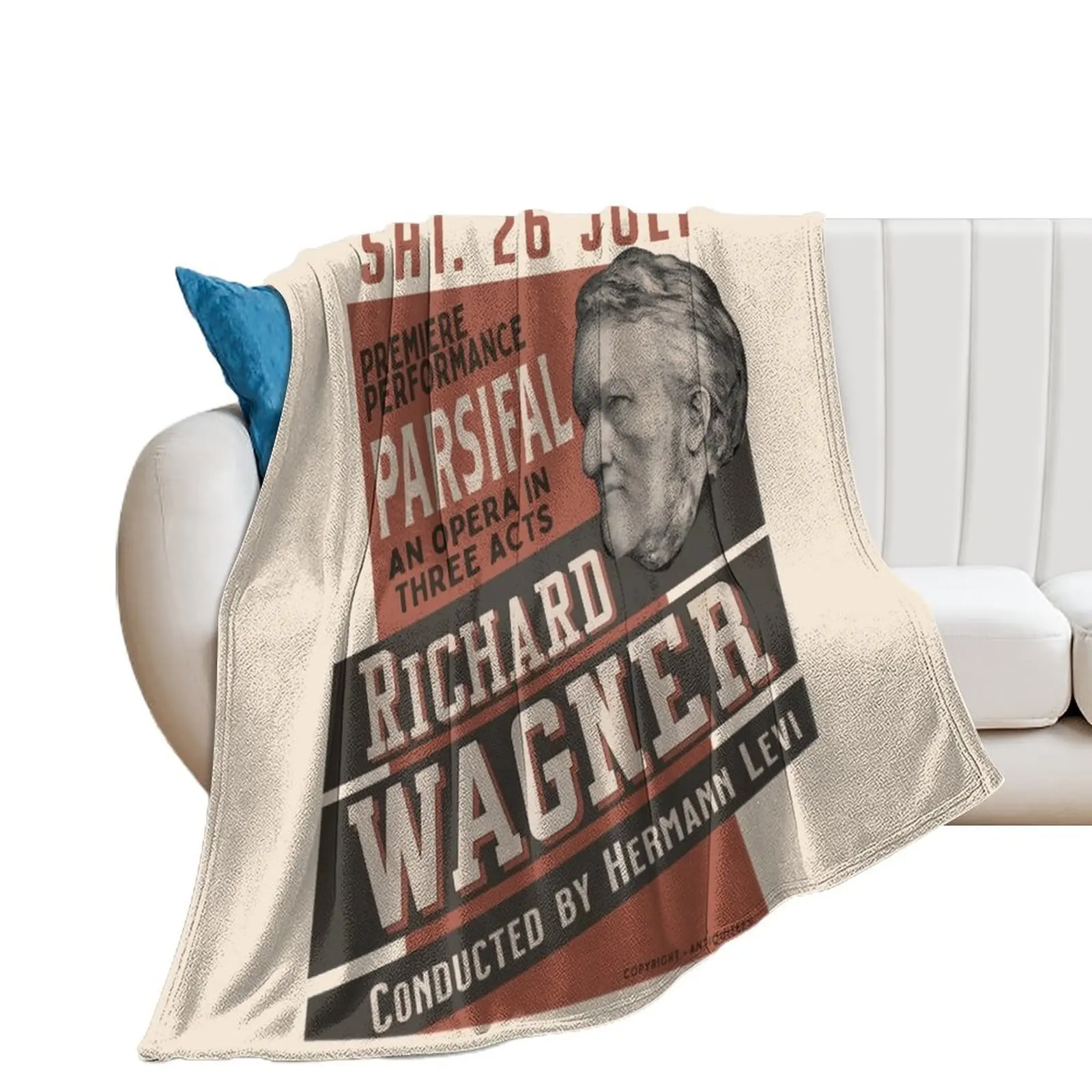 Wagner PARSIFAL Premiere Poster/Bayreuth Throw Blanket for sofa Decorative Sofa sofa bed Soft Plaid Blankets