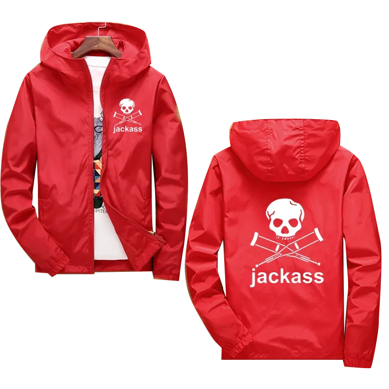 Spring Autumn New Jackass Forever Logo Printed Custom Made Men Zipper Hoodie Jacket Casual Popular Hooded Man Sportswear Selling