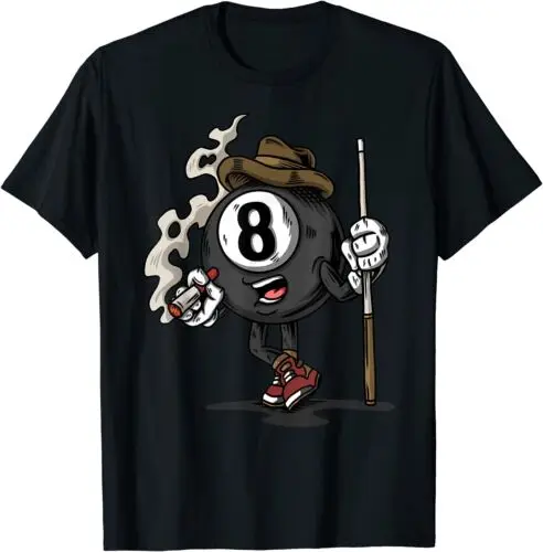 Funny 8 Ball Billiard Pool Player Eight Ball Billiards T-Shirt S-5XL