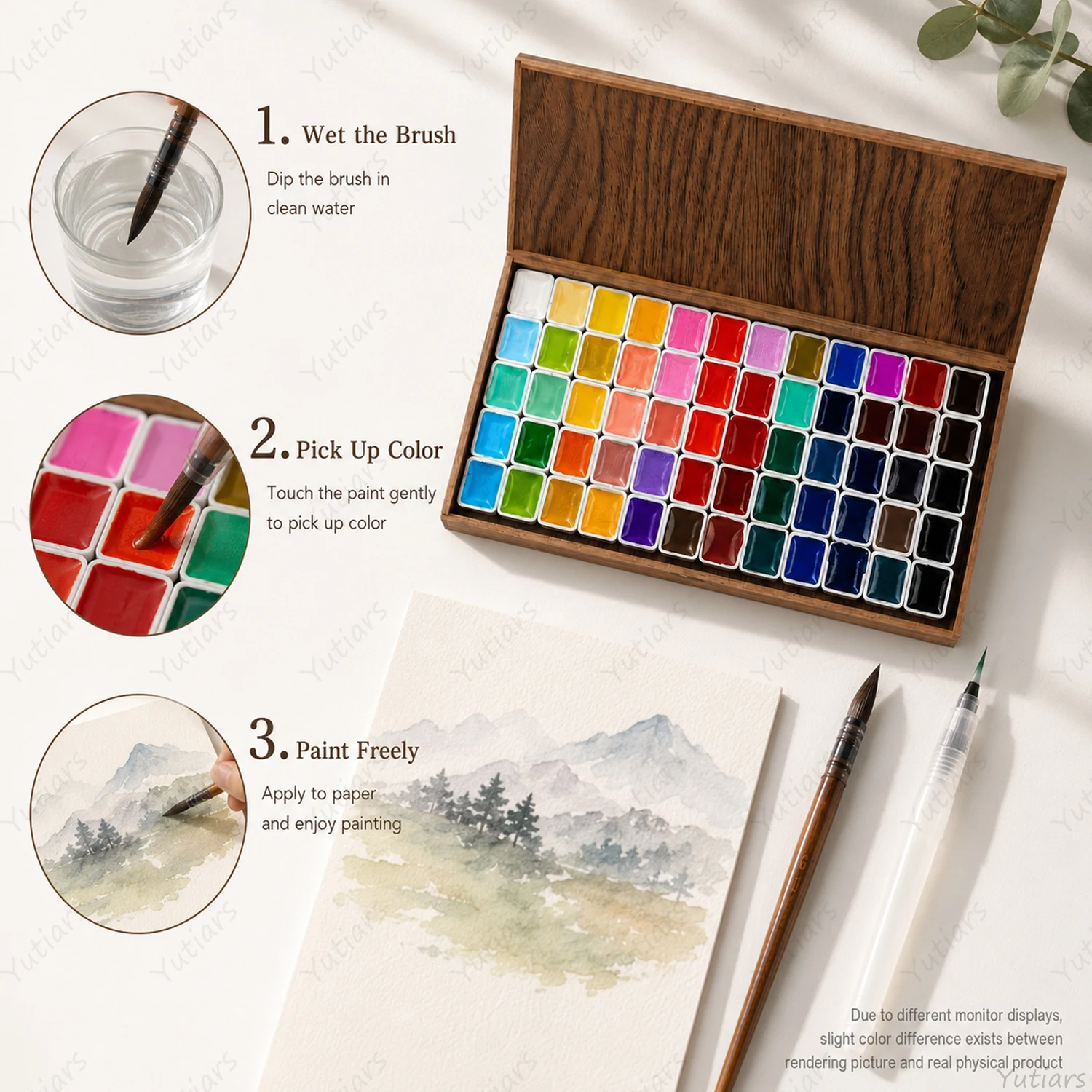 60 Color Watercolor Paint Pale - đánh giá và giá Watercolor Paint Set Solid Pigment