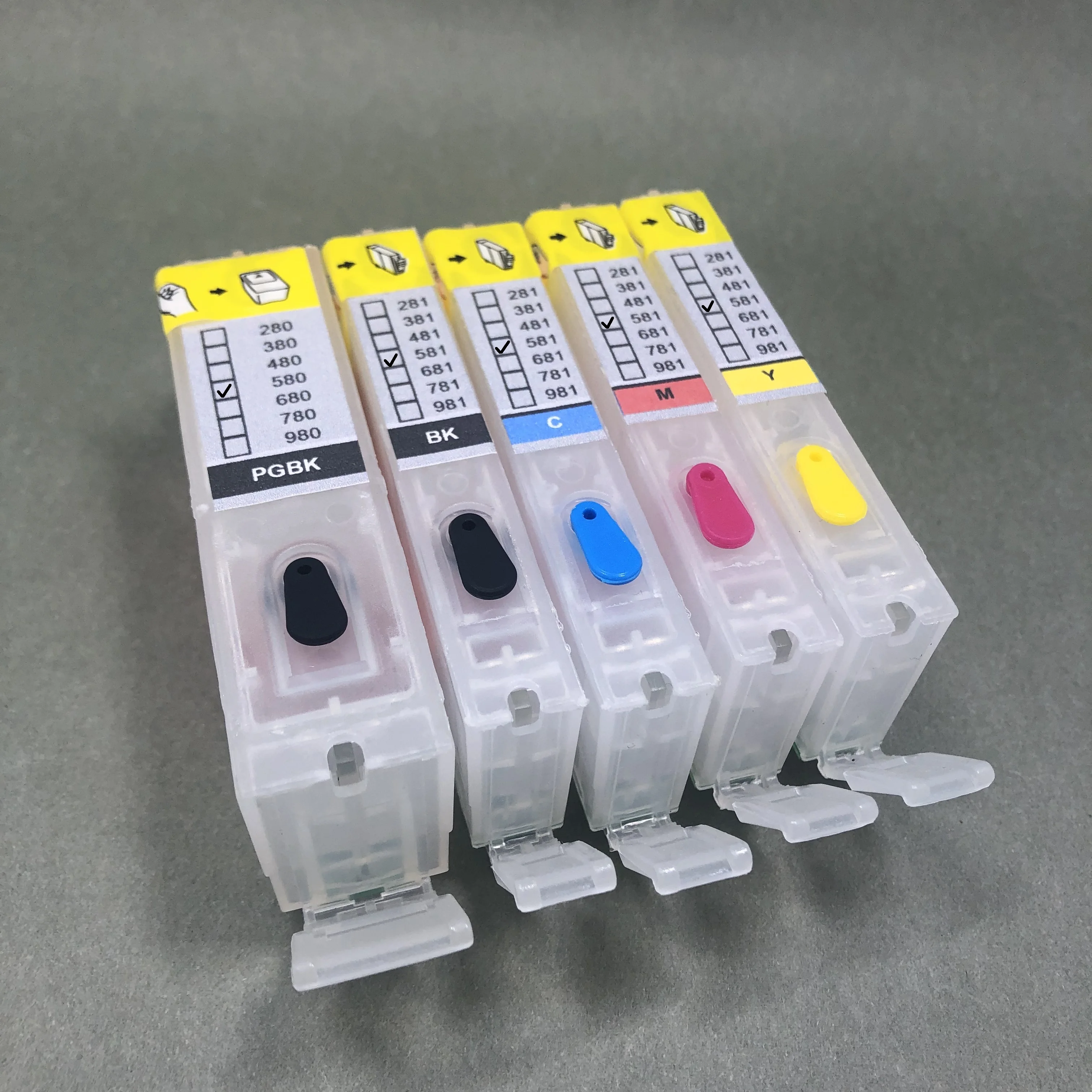 PGI-580 CLI-581 Refillable Ink Cartridge for Canon PIXMA TS8150 TS8151 TS8152 TS8250 TS8251 TS8252 TS8350 TS9150 TS9155 TS705