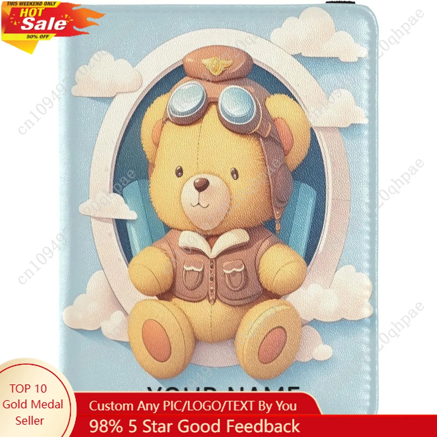 

Personalized Passport Holder Cover Wallet Combo Custom Name PU Leather Passport Vaccine Card Protector for Girls Boys Travel Gif