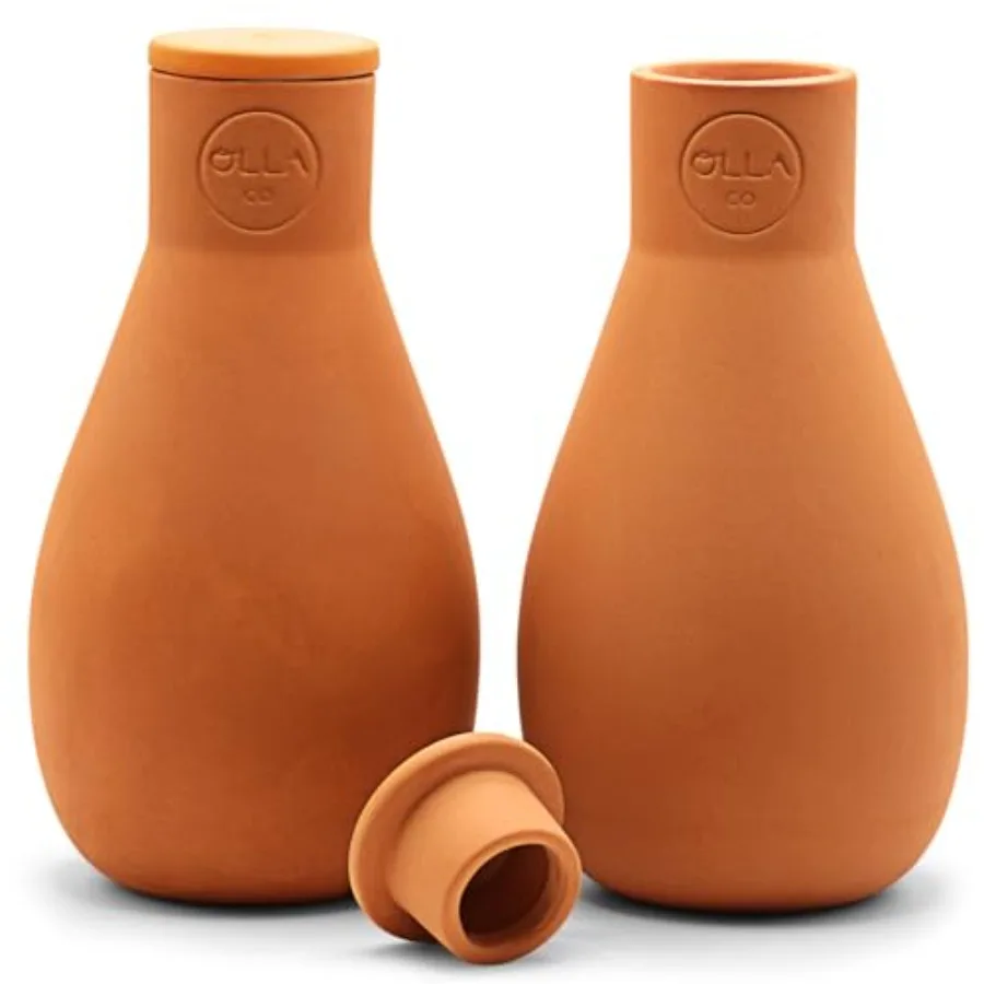 

Classic Olla Watering Pot with Lid - Terracotta Self Watering Irrigation up to 1 ft in Diameter for Gardens, Raised Beds, and S