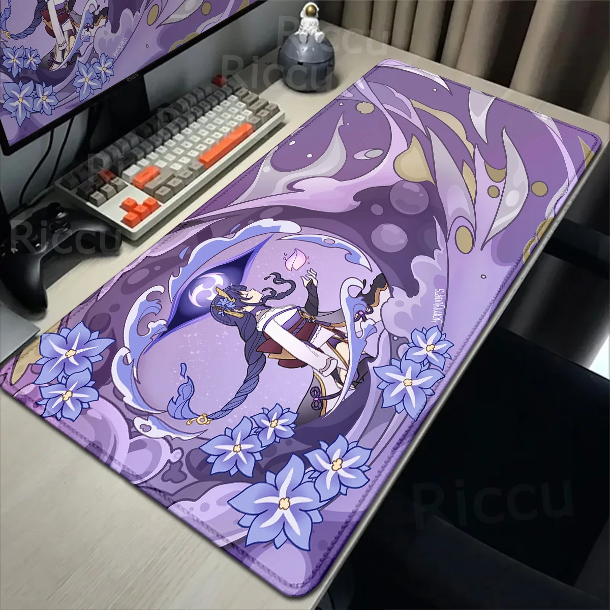 

Anime hot Game HuTao Shenhe YaeMiko Raiden Ningguang Furina Genshin Large Mousepad Impact Accessories Keyboard Desk Non-slip Mat