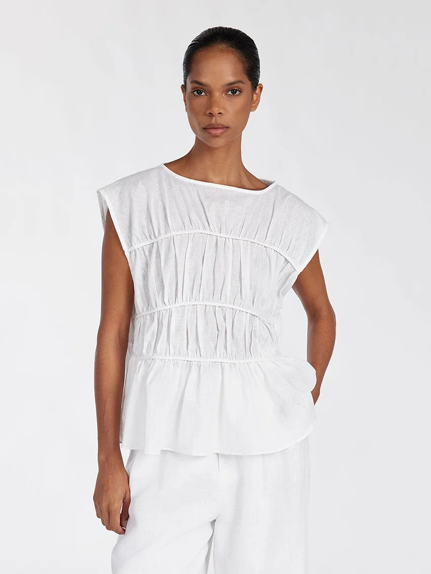 Marthaqiqi Home Clothes Women O-Neck Sleepwear Sleeveless Nightgowns Wide Leg Pants Cotton Casual Ladies Nightwear 2 Piece Suit