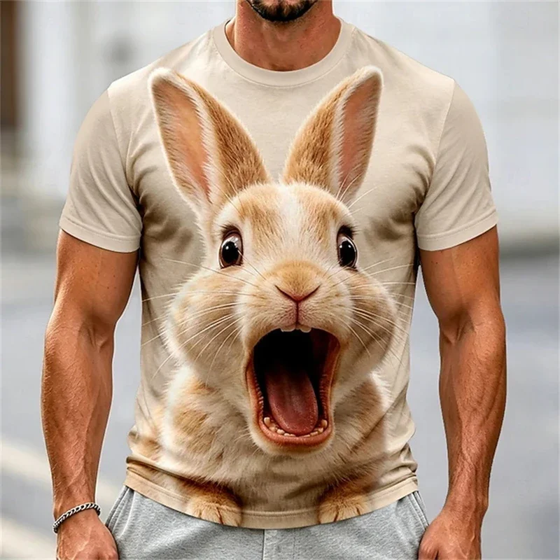 Herren-T-Shirt mit 3D-Druck Lustiger Überraschter Tiergesichter Schnelltrocknend Atmungsaktiv Große Größen Sport Casual Street Fashion Kurzarm – Detail 6