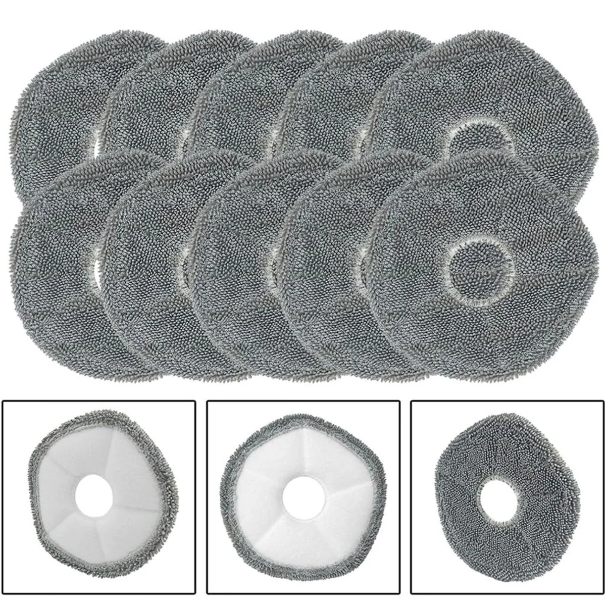 FNJK-almohadillas de tela para fregona para Eufy X9 Pro / X10 Pro Omni Robot piezas de repuesto almohadilla para fregar al vacío