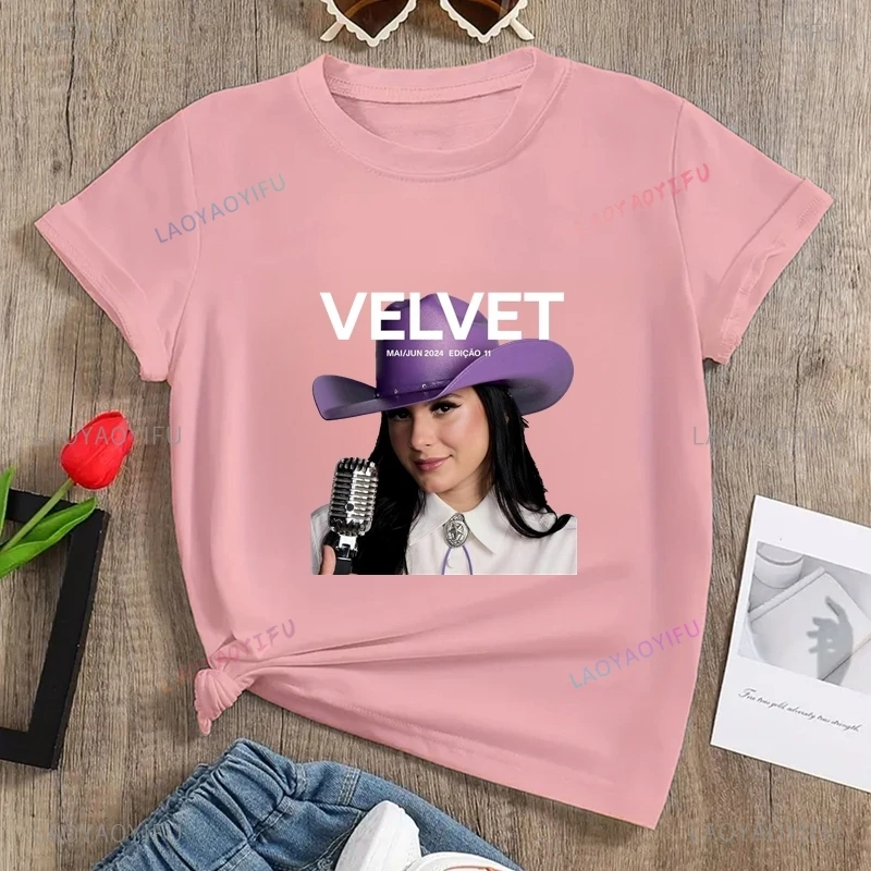 Famous Singer Ana Castela Classic Poster Print Women's Fashion T-shirt, Everyday Casual Cotton T-shirt, Women's Pop Shirt