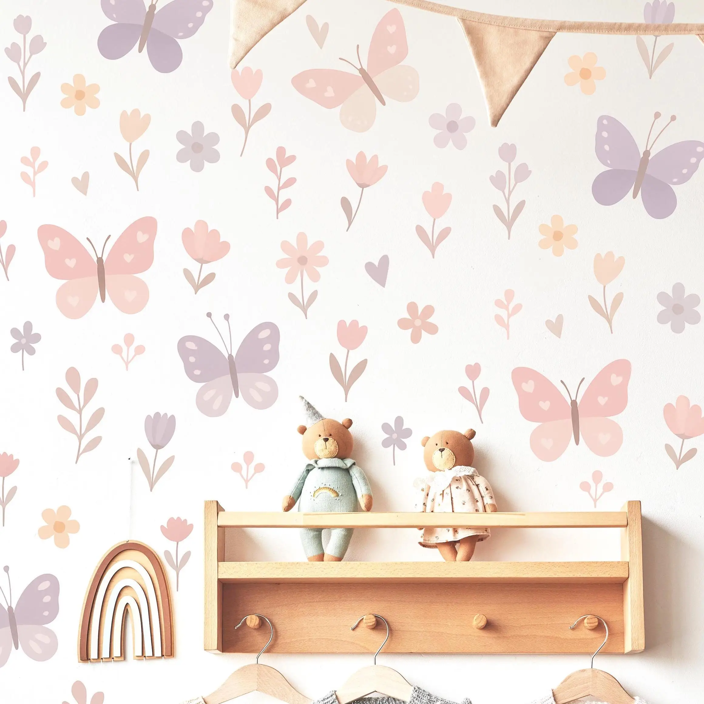 Boho Flower Daisy Wall Stickers Watercolor Wildflowers Floral Wall Decals Bedroom Kitchen Living Room Home Wall Decor