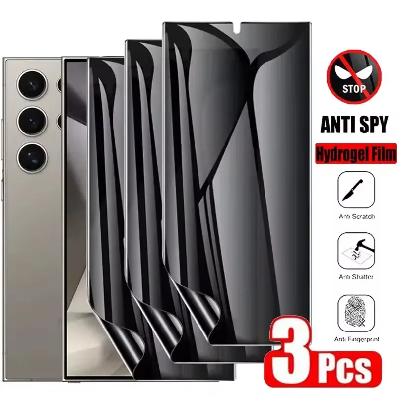 3Pcs Privacy Hydrogel Film for Samsung S26 S25 S24 S23 S22 Ultra Plus A57 A56 A37 A36 A17 A16 Screen Protector