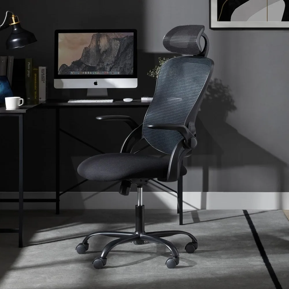 Ergonomic Home Mesh Office Chair-Computer Desk Swivel Reclining Chair with Wheels, Lumbar Support, Comfy Work Gaming Chair