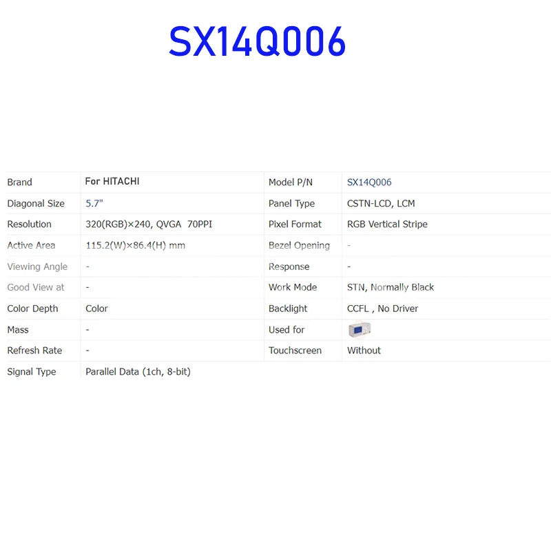 SX14Q006 Painel de exibição de tela LCD de 5,7 polegadas original para HITACHI novo totalmente testado