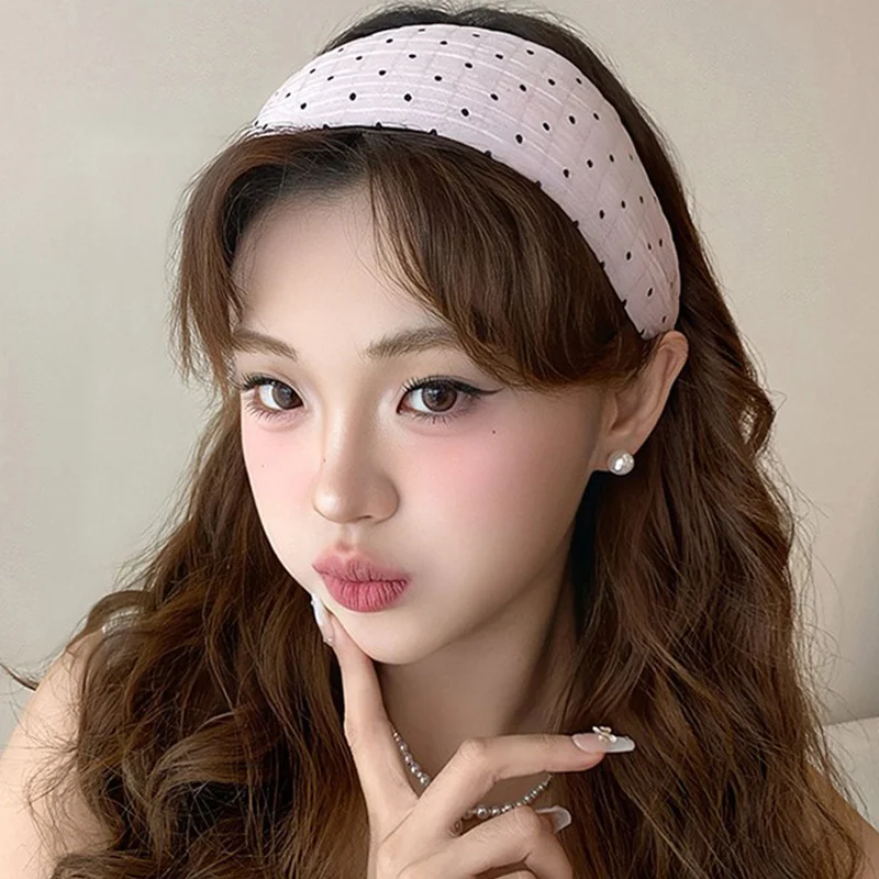 

Polka Dot Wide Headband Women 2025 Spring Summer Volumizing Non-Slip Hair Accessory